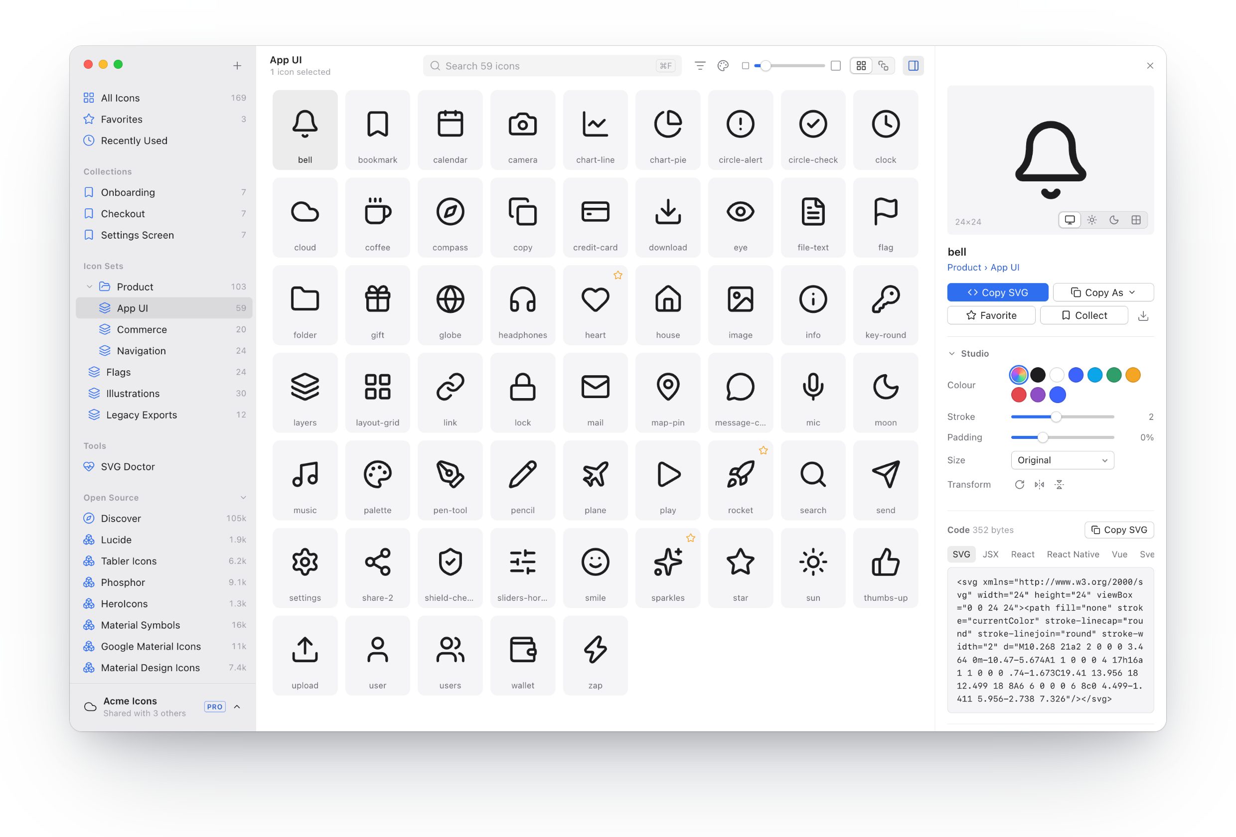 Iconset icon manager